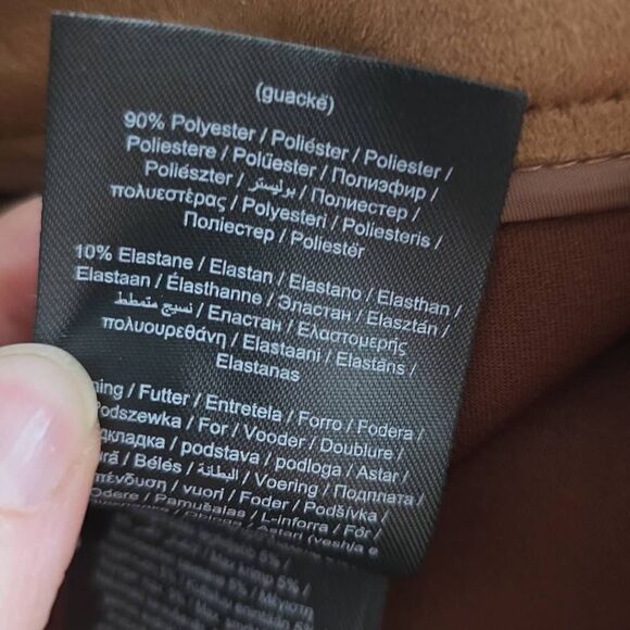 Vero Moda Women's Size Large Cognac Brown Preslie Faux Suede Mini Skirt - Picture 9 of 11